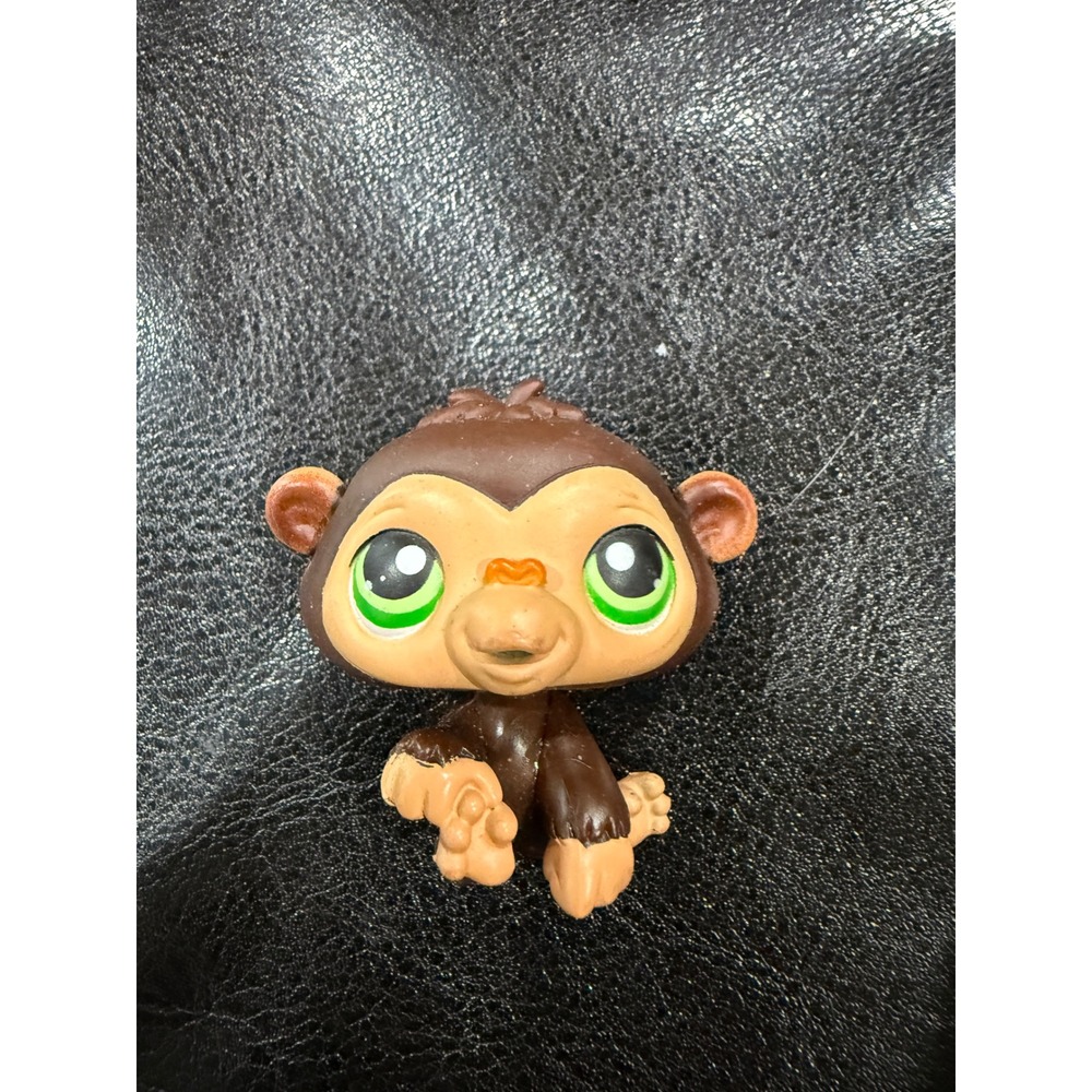 Littlest Pet Shop Monkey Brown Green‎ Eyes Collectible Toy Figure LPS